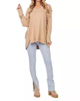 Футболка Willie с длинными рукавами бежевого цвета mudpie