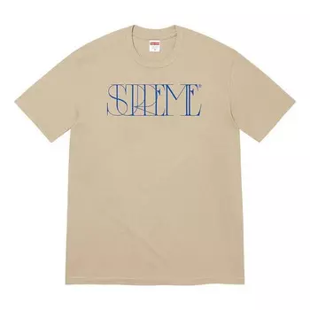Футболка winter t-shirt 'tan blue' Supreme, бежевый