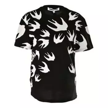 Футболка (WMNS) Alexander McQueen Logo Monogram T-Shirt 'Black', черный