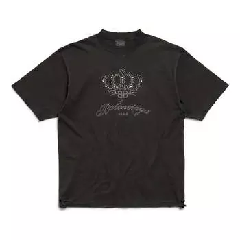Футболка (WMNS) Balenciaga BB Motel T-shirt Medium Fit 'Black', черный