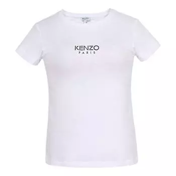 Футболка (WMNS) KENZO Slim Fit Round Neck Short Sleeve T-Shirt 'White', белый