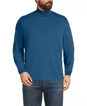 Футболка-водолазка Big & Tall Super-T Lands' End, черный