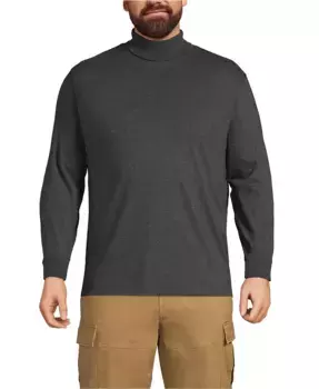 Футболка-водолазка Big & Tall Super-T Lands' End, черный