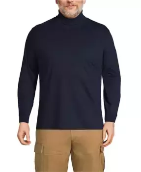 Футболка-водолазка Big & Tall Super-T Lands' End, синий
