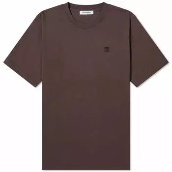 Футболка Wood Wood Bobby Double Logo, цвет Brown Chocolate