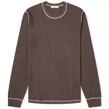 Футболка Wood Wood Emil Waffle Long Sleeve, цвет Brown Chocolate