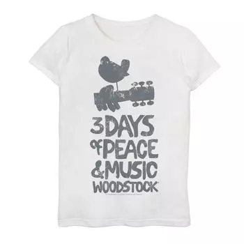 Футболка Woodstock «3 дня мира и музыки» для девочек 7–16 лет Licensed Character