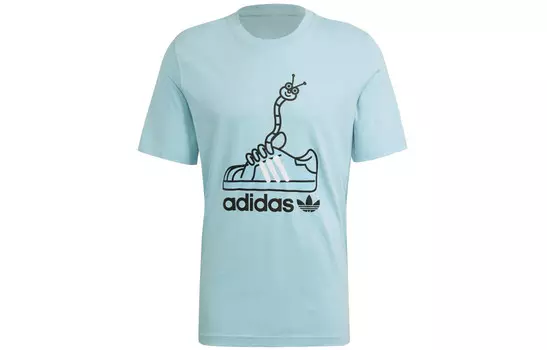 Футболка Worm Tee мужская светло-голубая Adidas Originals, светло-голубой