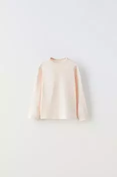 Футболка «вторая кожа» в ребрику ZARA, светло-розовый