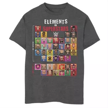 Футболка WWE Elements Of Superstars для мальчиков 8–20 лет Licensed Character, цвет Charcoal Heather