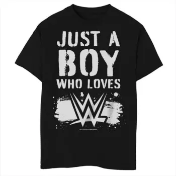 Футболка WWE Just A Boy для мальчиков 8–20 лет Licensed Character, черный
