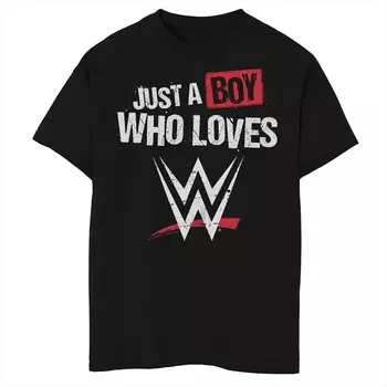 Футболка WWE Who Loves W для мальчиков 8–20 лет Licensed Character, черный