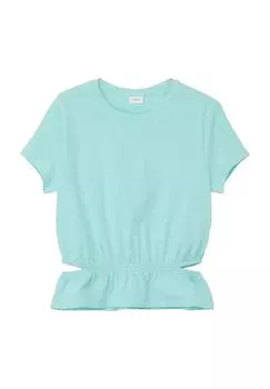 Футболка, вырезы, структура пряжи клубень, детская s.Oliver, цвет Blue Green