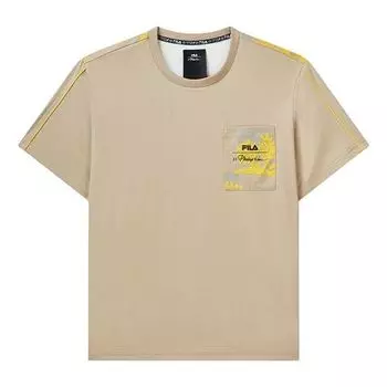 Футболка x 3.1 phillip lim logo print pocket crewneck sport breathable short sleeve for men brown Fila, коричневый