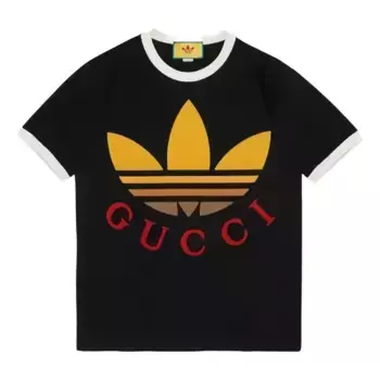 Футболка x adidas cotton t-shirt 'black' Gucci, черный