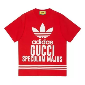 Футболка x adidas cotton t-shirt 'red' Gucci, красный