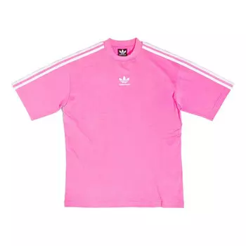 Футболка x adidas medium fit t-shirt 'neon pink' Balenciaga, розовый