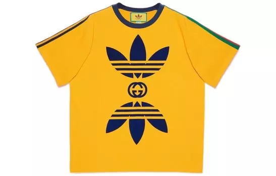 Футболка X Adidas Originals SS22 из хлопкового джерси желтая Gucci, желтый