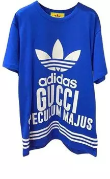 Футболка x adidas oversized cotton jersey short sleeve t-shirt 'blue' Gucci, синий