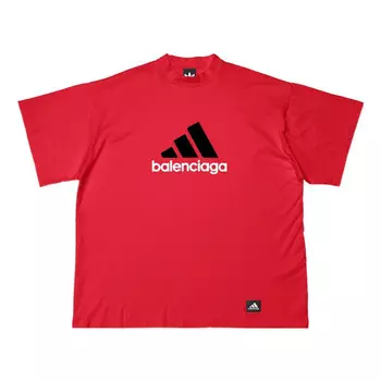 Футболка x adidas oversized t-shirt 'red' Balenciaga, красный