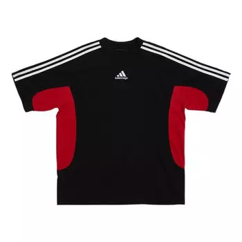 Футболка x adidas t-shirt medium fit 'black red' Balenciaga, черный