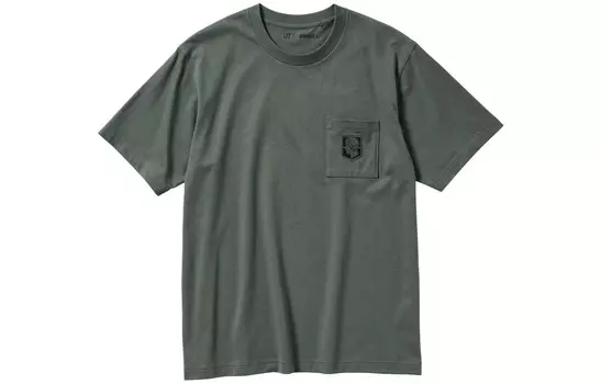 Футболка X Attack On Titan унисекс зеленая Uniqlo, зеленый