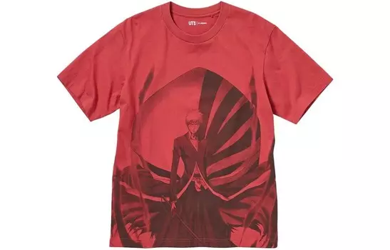 Футболка X BLEACH SS23 унисекс ониксово-красная Uniqlo, красный