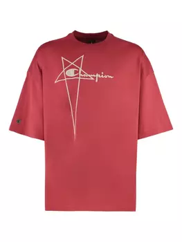 Футболка X Champion Tommy T из хлопка Rick Owens, красный