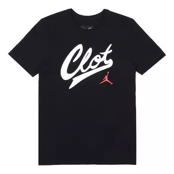 Футболка x clot crossover с принтом круглый вырез короткий рукав asia edition Air Jordan, черный