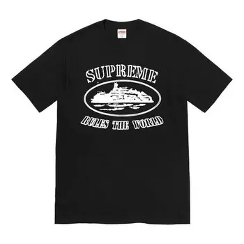 Футболка x corteiz fw23 rules the world tee 'black' Supreme, черный