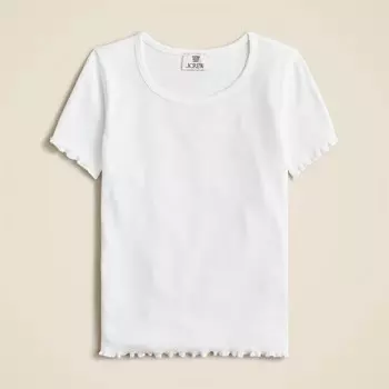 Футболка X crewcuts для девочек из шелка с салатовым подолом Maryam Nassir Zadeh, белый