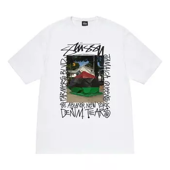 Футболка x denim tears farmers blvd tee 'white' Stussy, белый