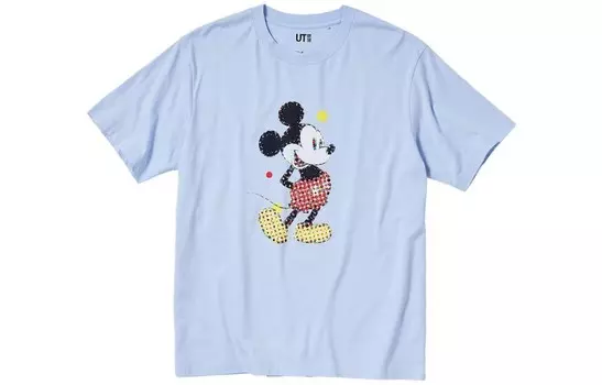 Футболка X Disney Co-branded SS23 унисекс светло-голубая Uniqlo, светло-голубой