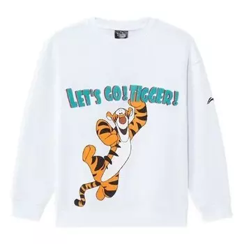 Футболка x disney crossover sports basketball series печать свободный круглый ворот свитер Li-Ning, белый