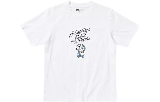 Футболка X Doraemon/Doraemon Co-branded Series для мужчин, белая Uniqlo, белый