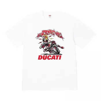 Футболка x ducati bike t-shirt 'white red black' Supreme, белый