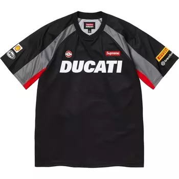 Футболка X DUCATI SS24 WEEK16 - свободная футболка унисекс с коротким рукавом и принтом логотипа Supreme, белый