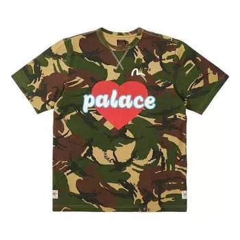 Футболка x evisu heart t-shirt 'camo' Palace, зеленый