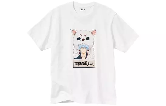 Футболка X Gintama Co-brand, унисекс, белая Uniqlo, белый