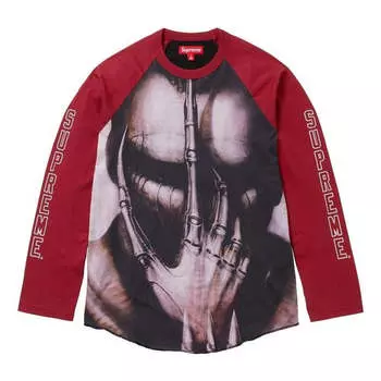 Футболка x h.r. giger fw23 week8 raglan long sleeve t-shirt 'red' Supreme, красный