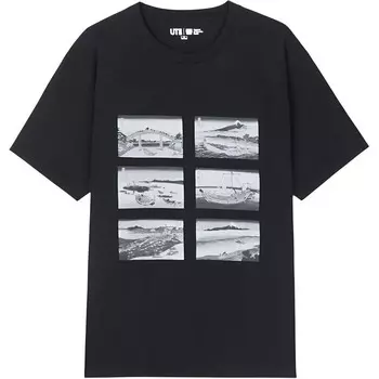 Футболка X Katsushika Hokusai-Mt. Fuji Co-branded Series унисекс черная Uniqlo, черный