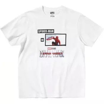 Футболка X Marvel Co-branded Series унисекс белая Uniqlo, белый