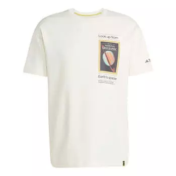 Футболка x national geographic aeroready graphic t-shirt asia sizing Adidas, бежевый