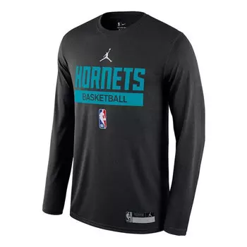 Футболка x nba charlotte hornets 22 23 тренировочная футболка с длинным рукавом Air Jordan, черный