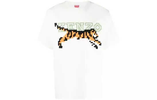 Футболка X Nigo Tiger Pixel Oversize, цвет белый Kenzo, белый