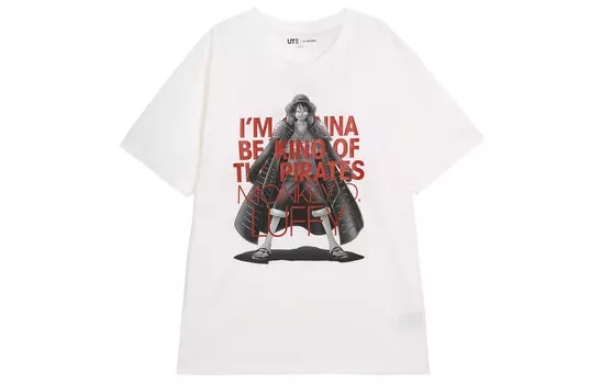 Футболка X One Piece SS23 унисекс белая Uniqlo, белый