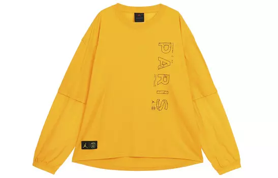 Футболка X Paris Saint-Germain L/S, азиатские размеры Jordan, желтый