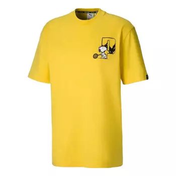 Футболка x peanuts t-shirt 'yellow black' Puma, желтый