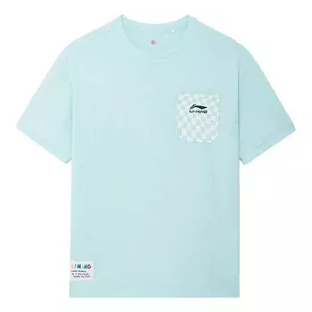 Футболка x rooovie футболка с клетчатым карманом Li-Ning, голубой