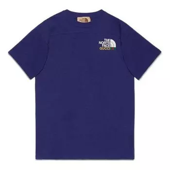 Футболка x the north face fw21 t-shirt 'blue' Gucci, синий
